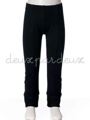 Deux Par Deux Girls Black Leggings Falling In Style Size 4