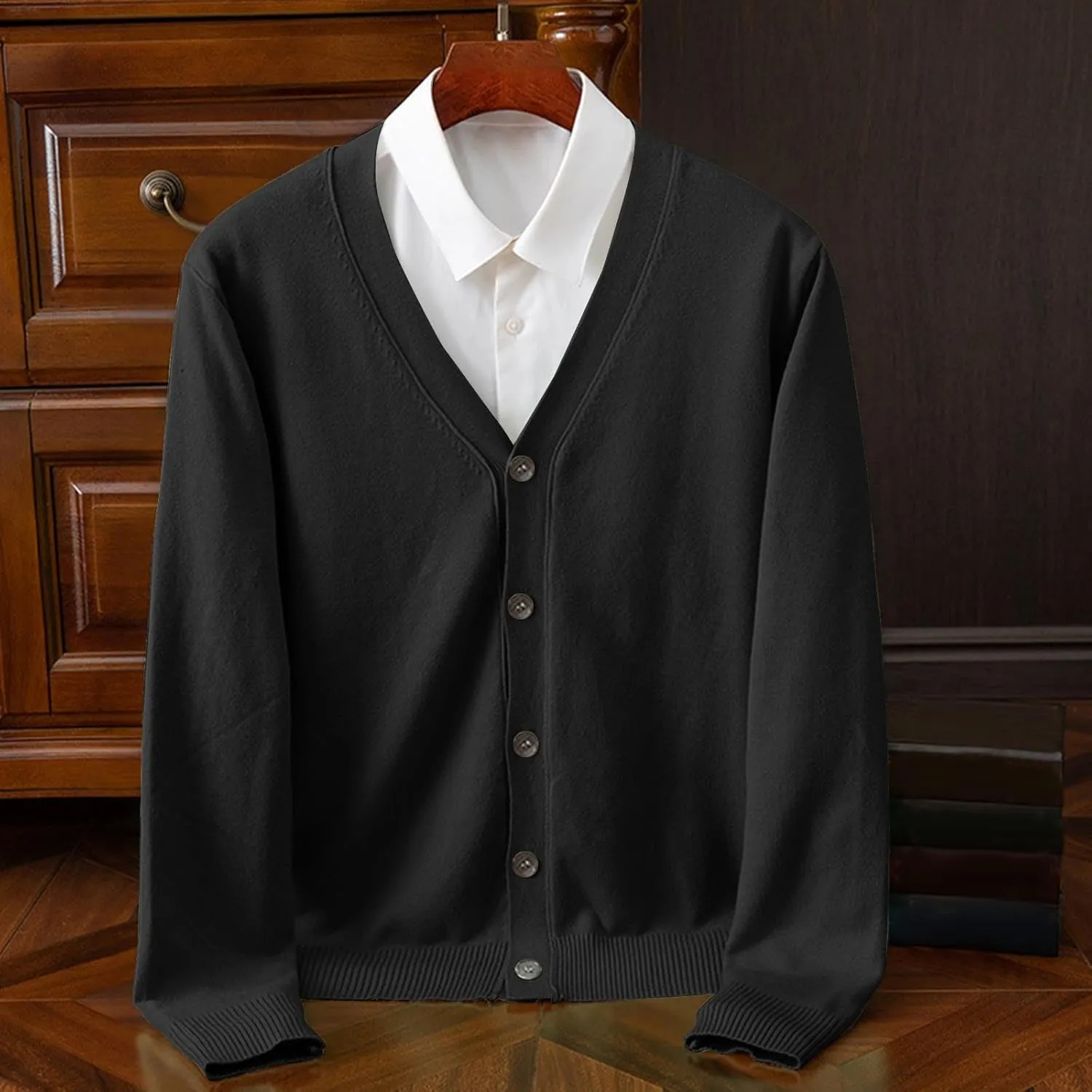 Dgoopd Mens Cardigan Sweater V Neck Button Down Cardigan Long Sleeve Knit Sweaters Slim Fit Lightweight Sweater Casual Tops