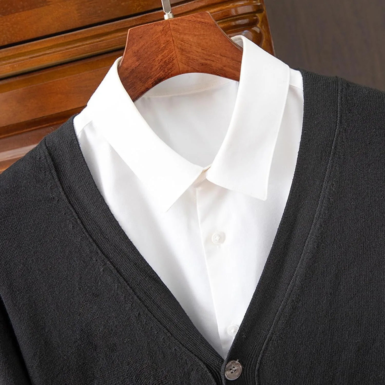 Dgoopd Mens Cardigan Sweater V Neck Button Down Cardigan Long Sleeve Knit Sweaters Slim Fit Lightweight Sweater Casual Tops