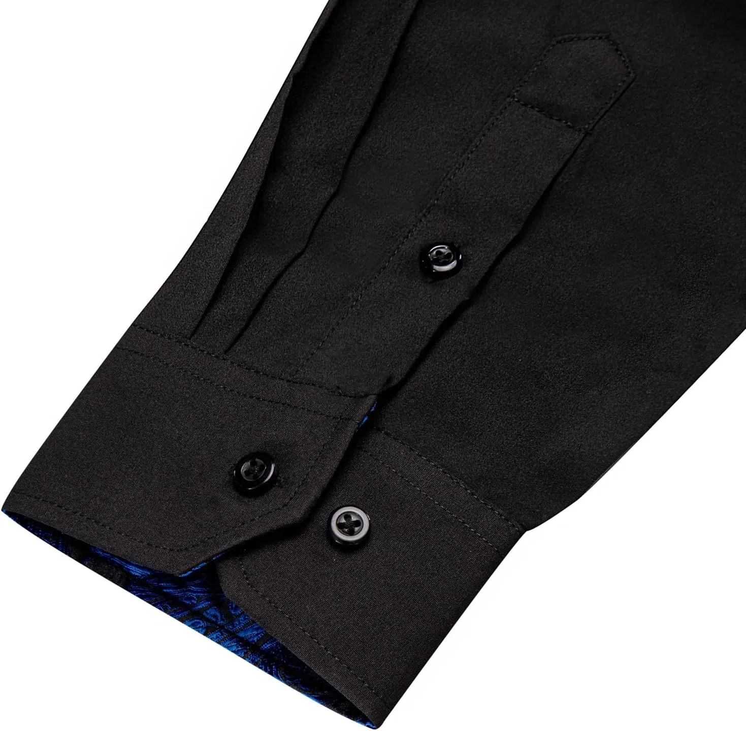 DiBanGu Mens Dress Shirts Solid Long Sleeve Button Down Shirts Regular Fit Inner Contrast Formal Shirts Wedding Business