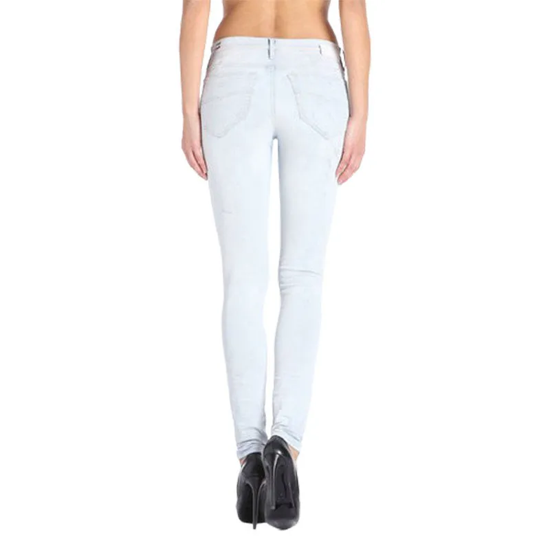DIESEL SKINZEE 0841N Womens Denim Jeans Super Slim Skinny Zip Fly Blue Italy