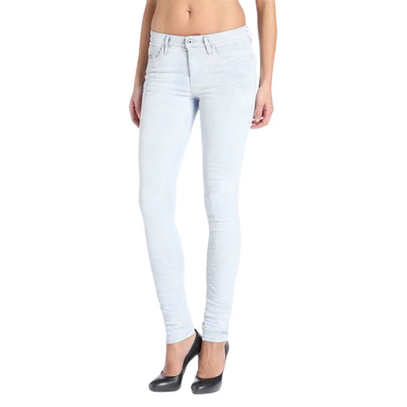 DIESEL SKINZEE 0841N Womens Denim Jeans Super Slim Skinny Zip Fly Blue Italy