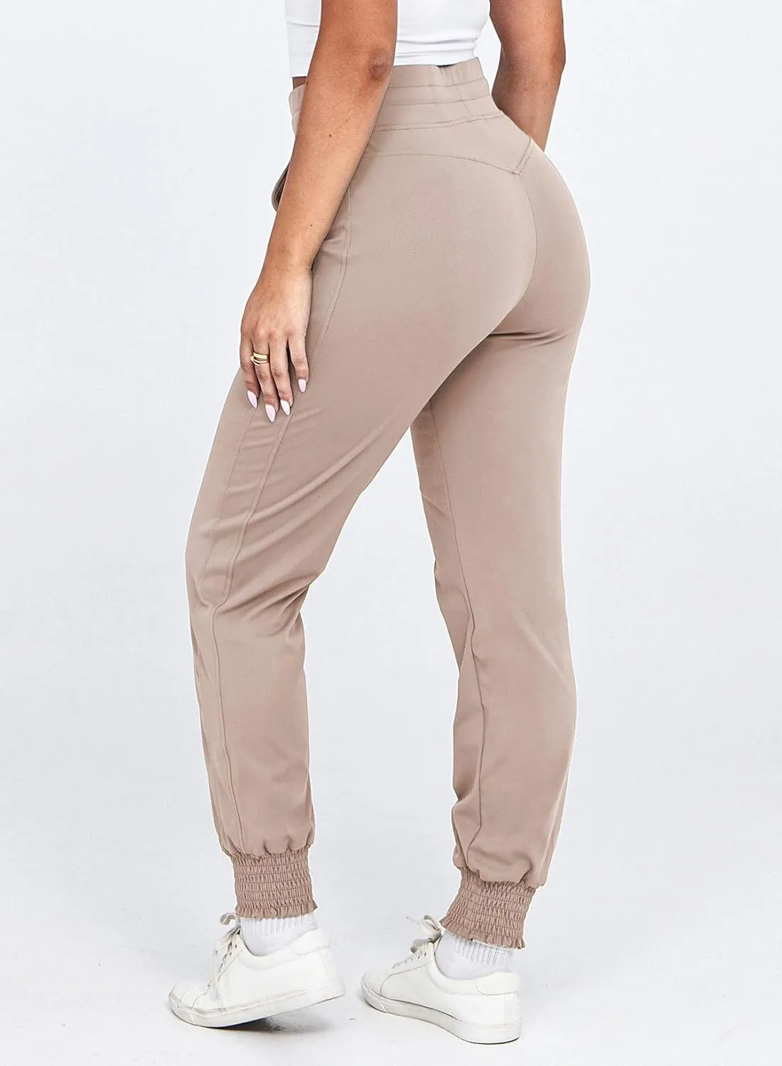 Dokotoo Womens High Waisted Lounge Joggers Elasticity Drawstring Side Pocket Casual Cuffed Casual Yoga Sweatpants