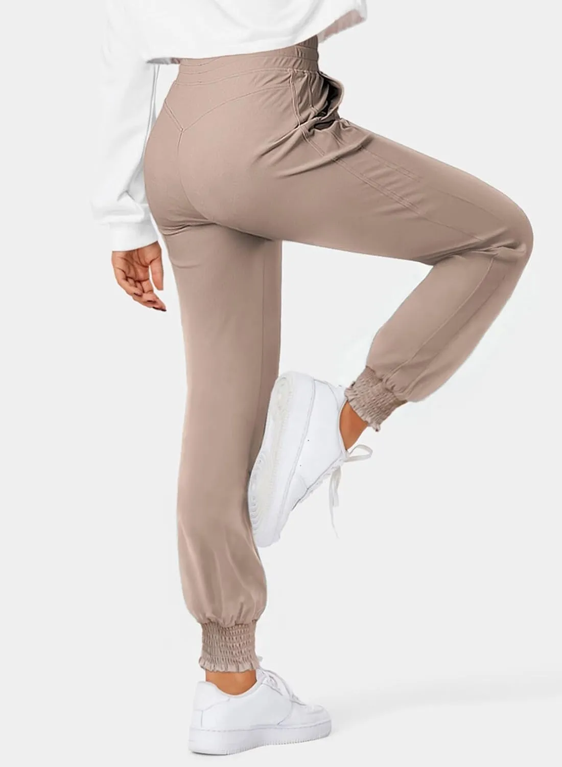 Dokotoo Womens High Waisted Lounge Joggers Elasticity Drawstring Side Pocket Casual Cuffed Casual Yoga Sweatpants