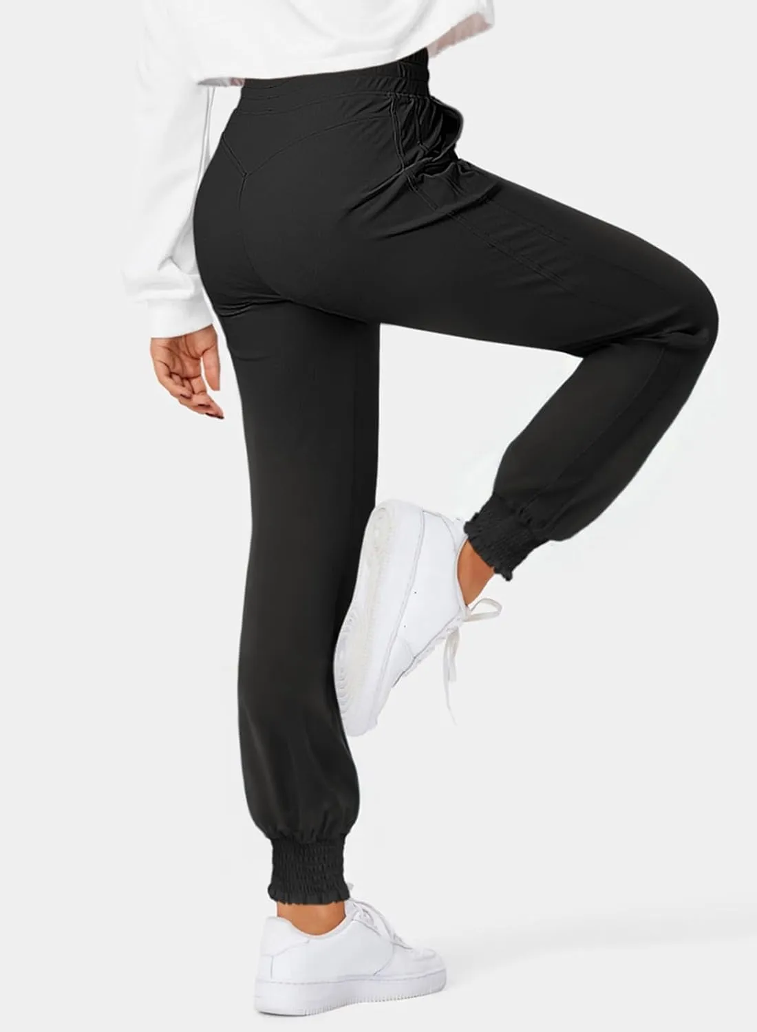 Dokotoo Womens High Waisted Lounge Joggers Elasticity Drawstring Side Pocket Casual Cuffed Casual Yoga Sweatpants