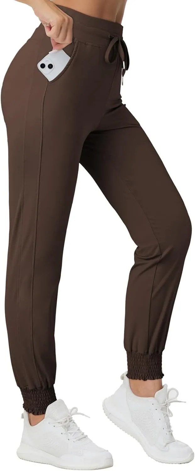 Dokotoo Womens High Waisted Lounge Joggers Elasticity Drawstring Side Pocket Casual Cuffed Casual Yoga Sweatpants