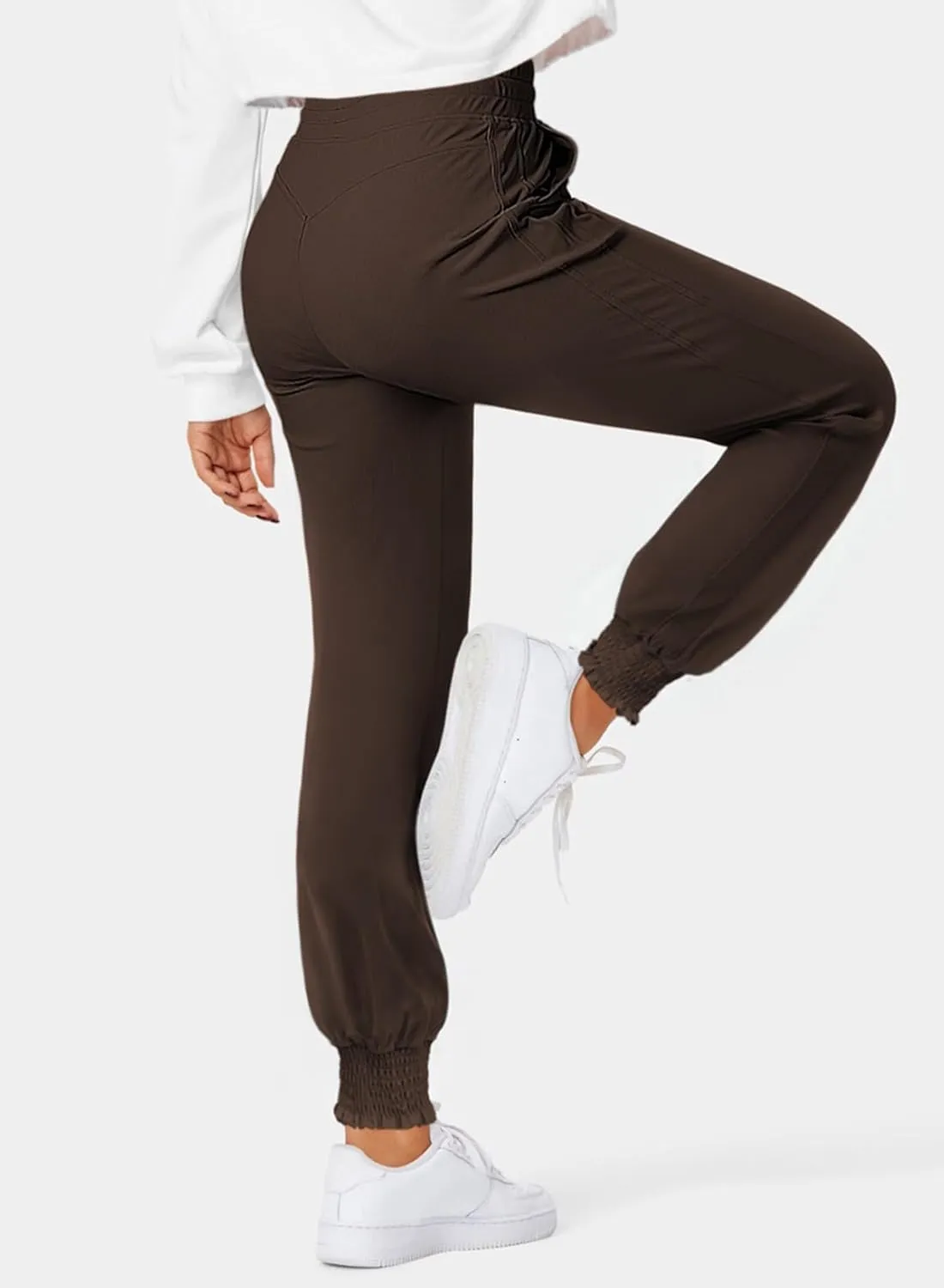 Dokotoo Womens High Waisted Lounge Joggers Elasticity Drawstring Side Pocket Casual Cuffed Casual Yoga Sweatpants