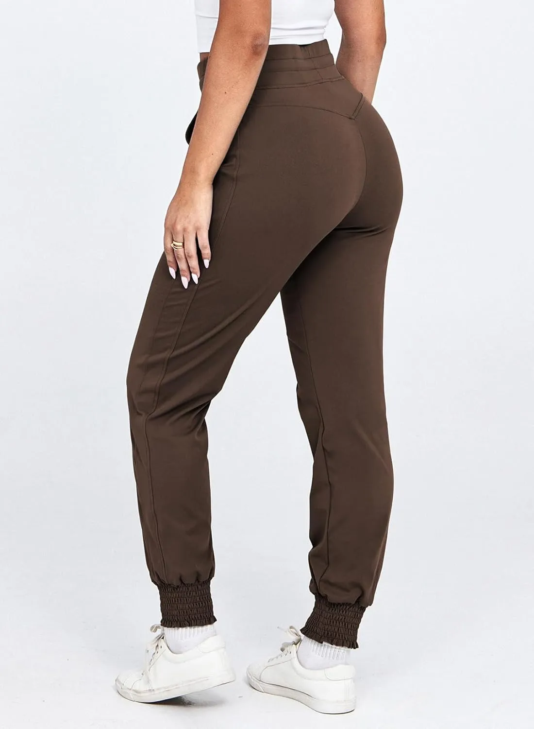 Dokotoo Womens High Waisted Lounge Joggers Elasticity Drawstring Side Pocket Casual Cuffed Casual Yoga Sweatpants