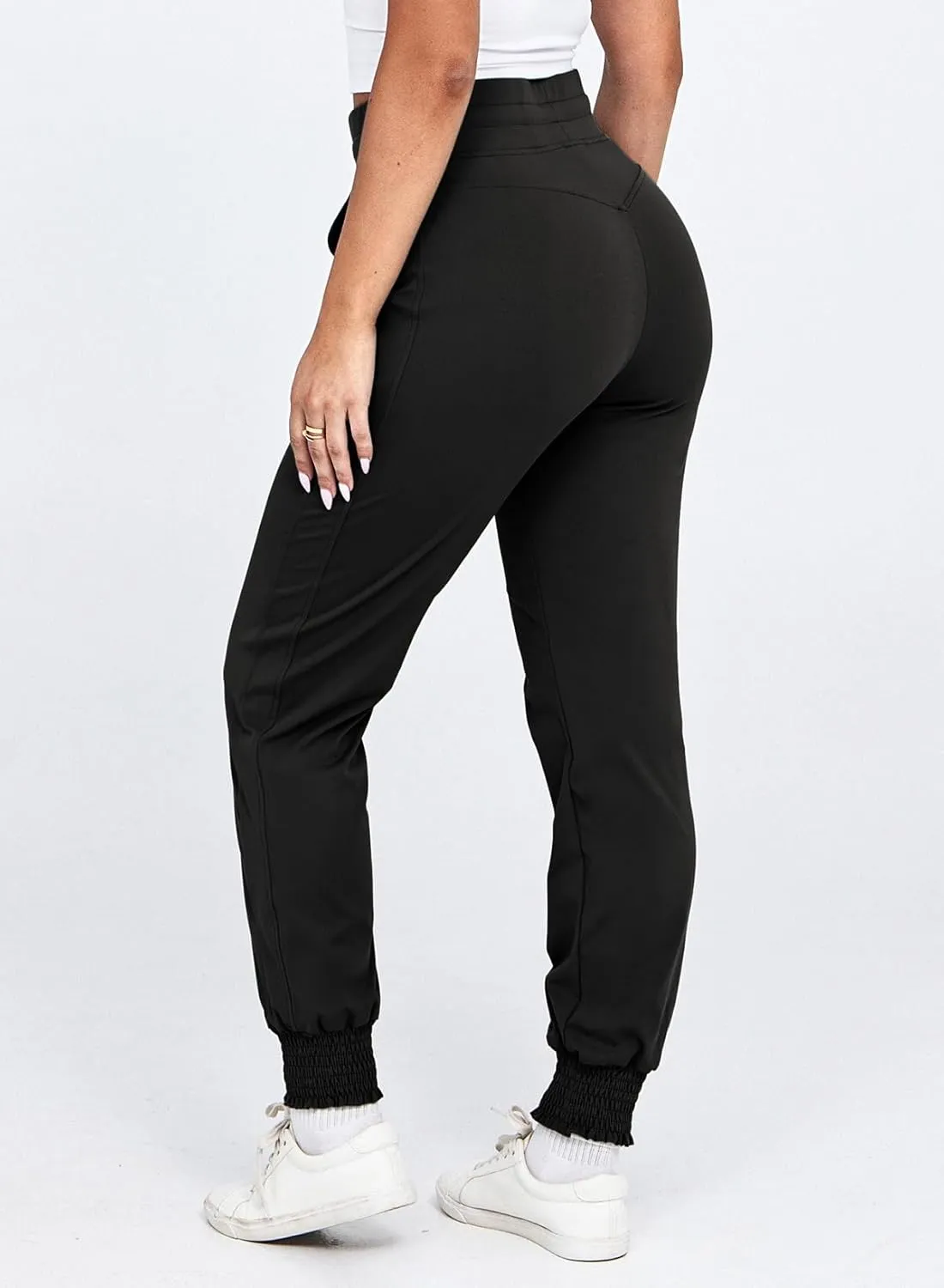Dokotoo Womens High Waisted Lounge Joggers Elasticity Drawstring Side Pocket Casual Cuffed Casual Yoga Sweatpants