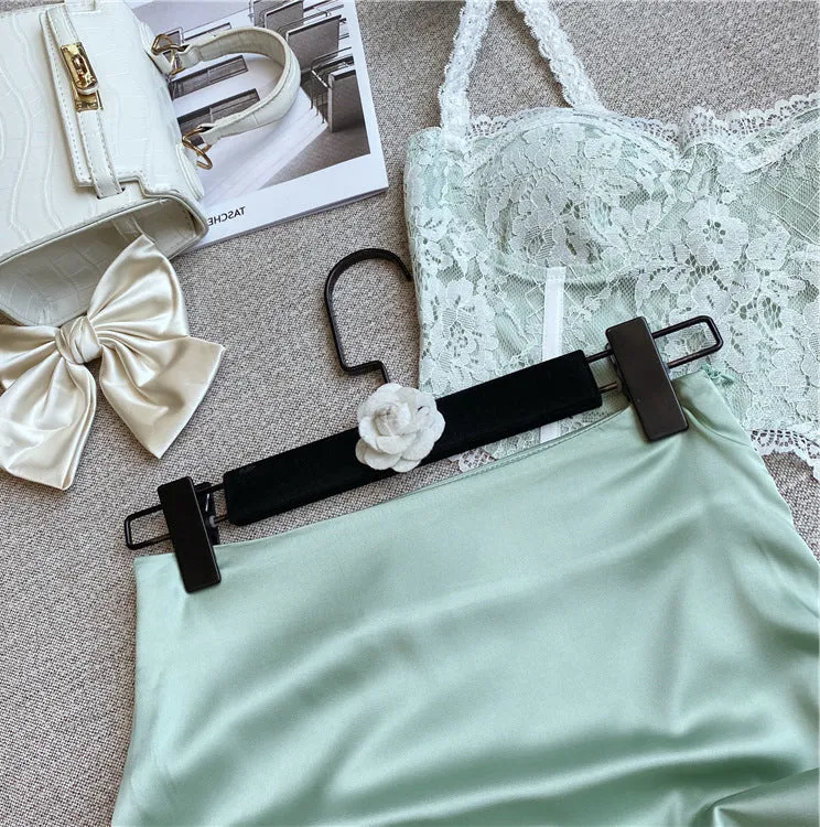 Drawstring A-Line Women Summer Slim Look High Waist Fold Hip Flattering Mid-Length Skirt