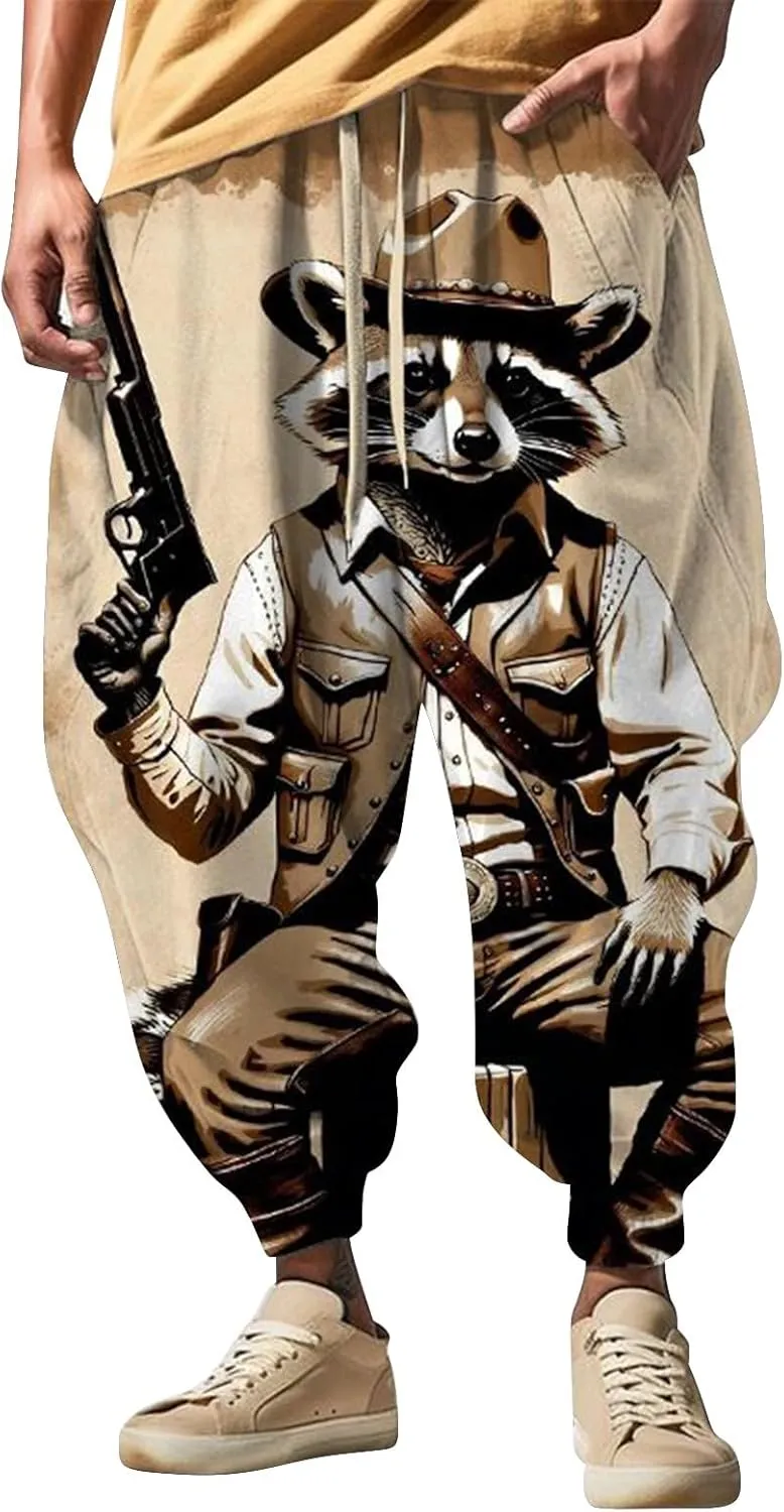 Drawstring Elastic Waist Baggy Sweatpants Trousers Sweatpants Men Hippie Harem Pants Boho Pants