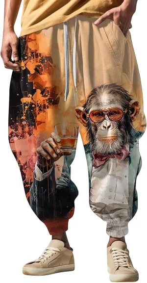 Drawstring Elastic Waist Baggy Sweatpants Trousers Sweatpants Men Hippie Harem Pants Boho Pants