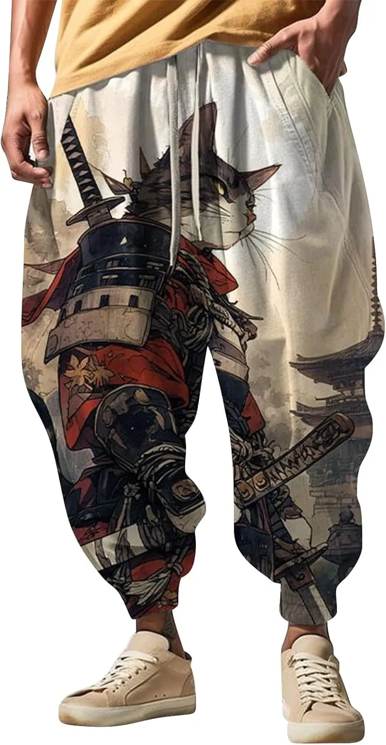 Drawstring Elastic Waist Baggy Sweatpants Trousers Sweatpants Men Hippie Harem Pants Boho Pants
