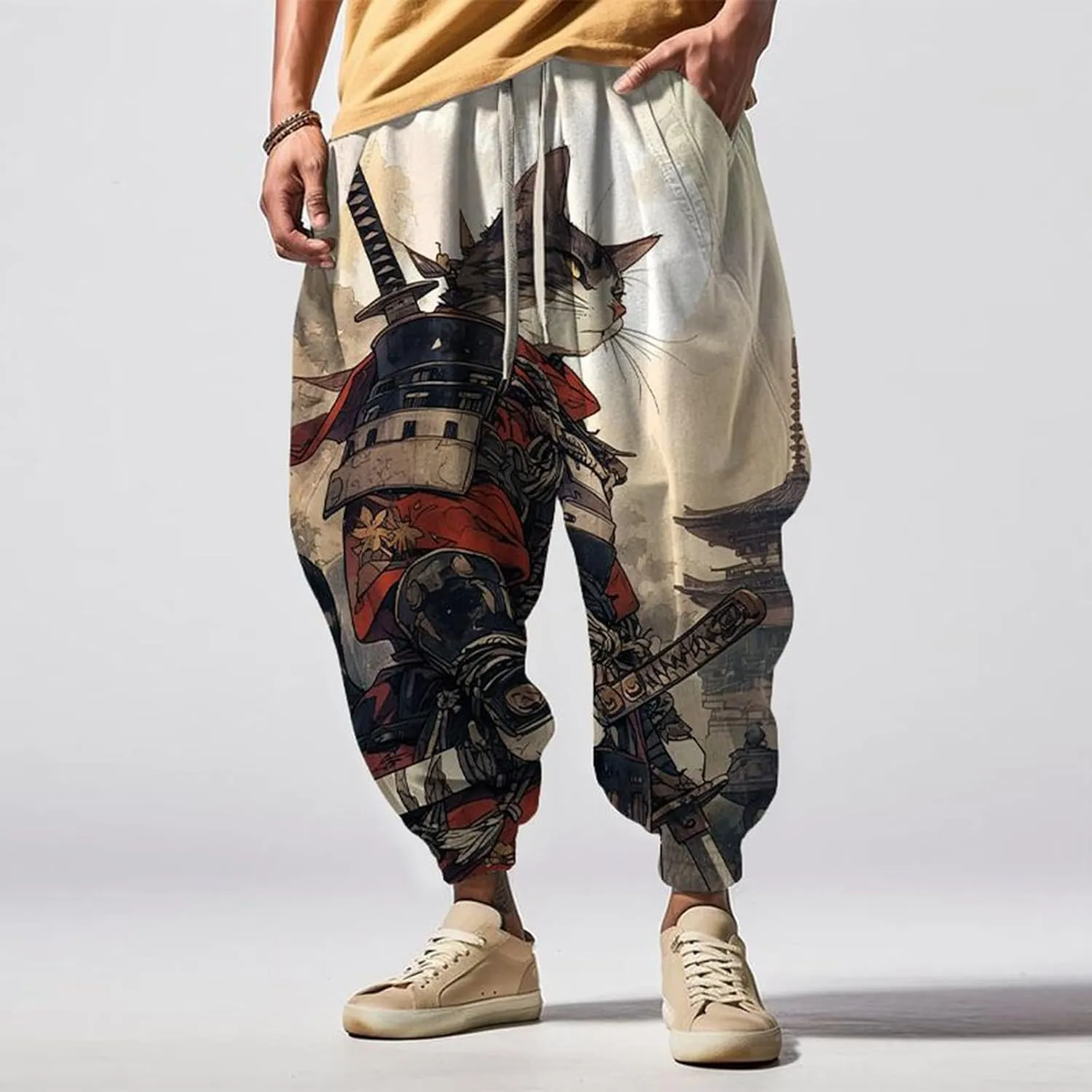 Drawstring Elastic Waist Baggy Sweatpants Trousers Sweatpants Men Hippie Harem Pants Boho Pants