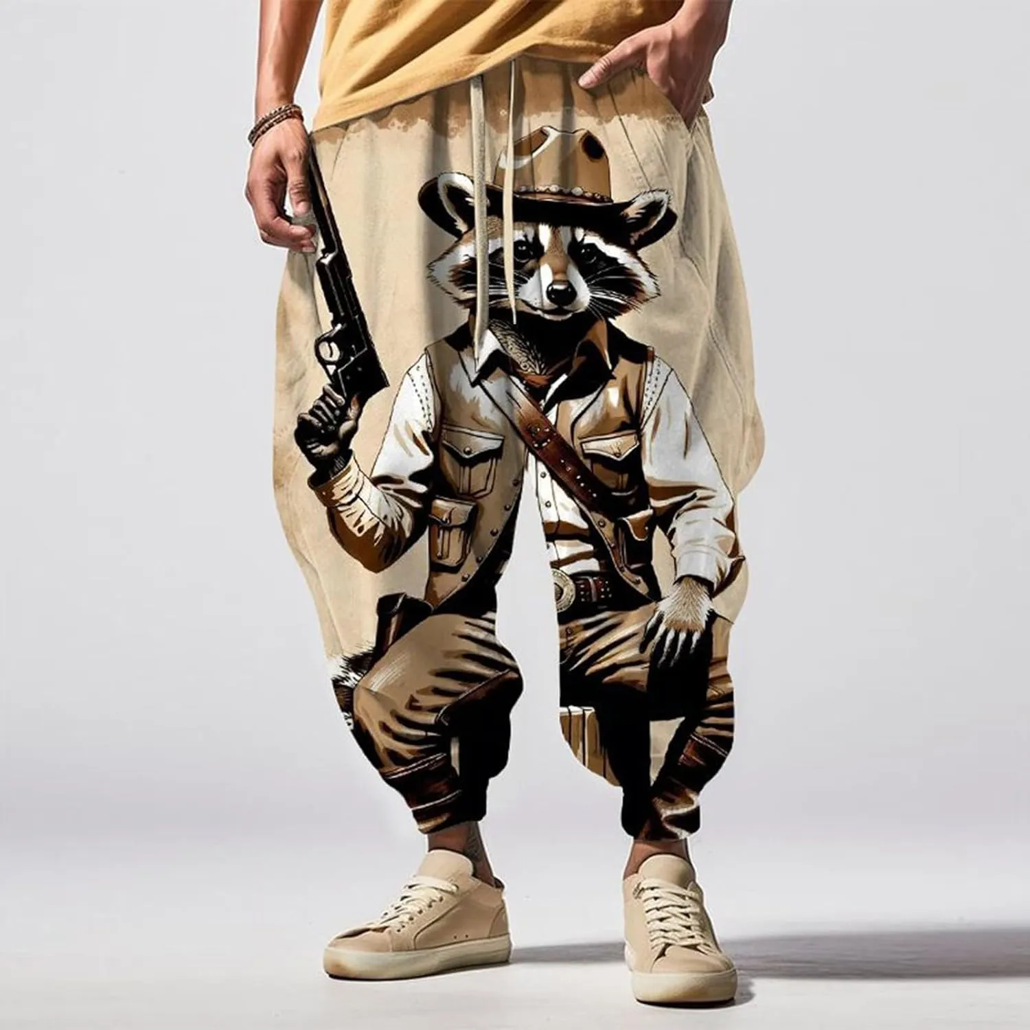 Drawstring Elastic Waist Baggy Sweatpants Trousers Sweatpants Men Hippie Harem Pants Boho Pants