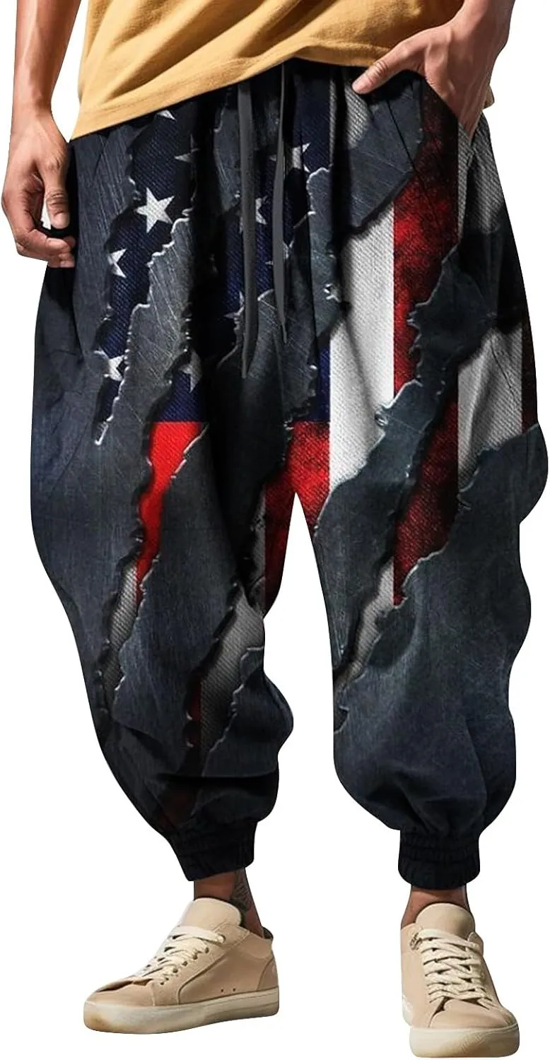 Drawstring Elastic Waist Baggy Sweatpants Trousers Sweatpants Men Hippie Harem Pants Boho Pants
