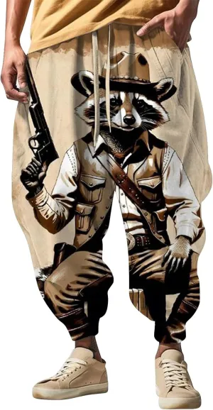 Drawstring Elastic Waist Baggy Sweatpants Trousers Sweatpants Men Hippie Harem Pants Boho Pants