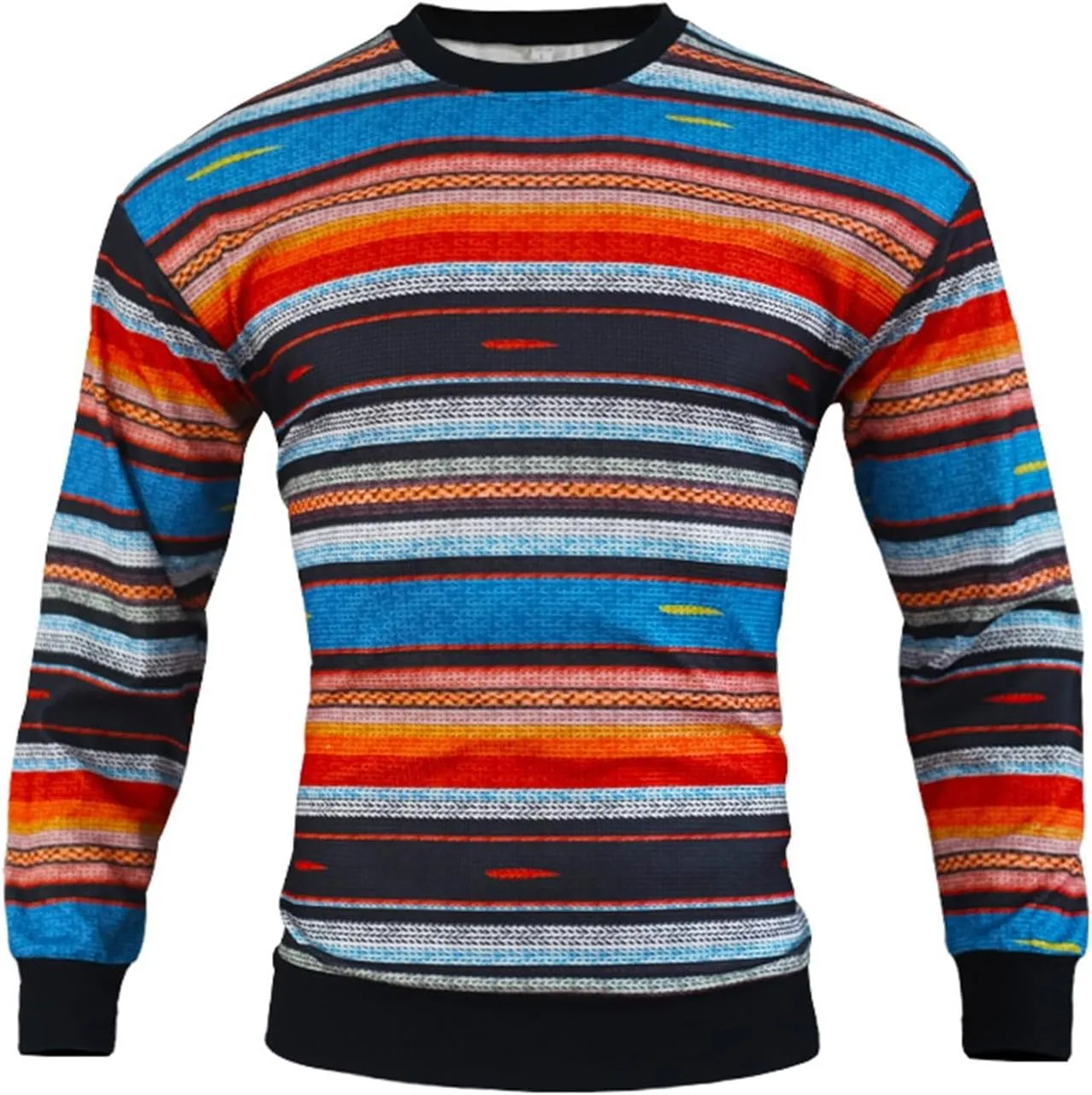 Dress Sweater For Men Fashion Casual Personality Christmas Printed Couple Sweater Pullover Sweater Top Blue Sweater