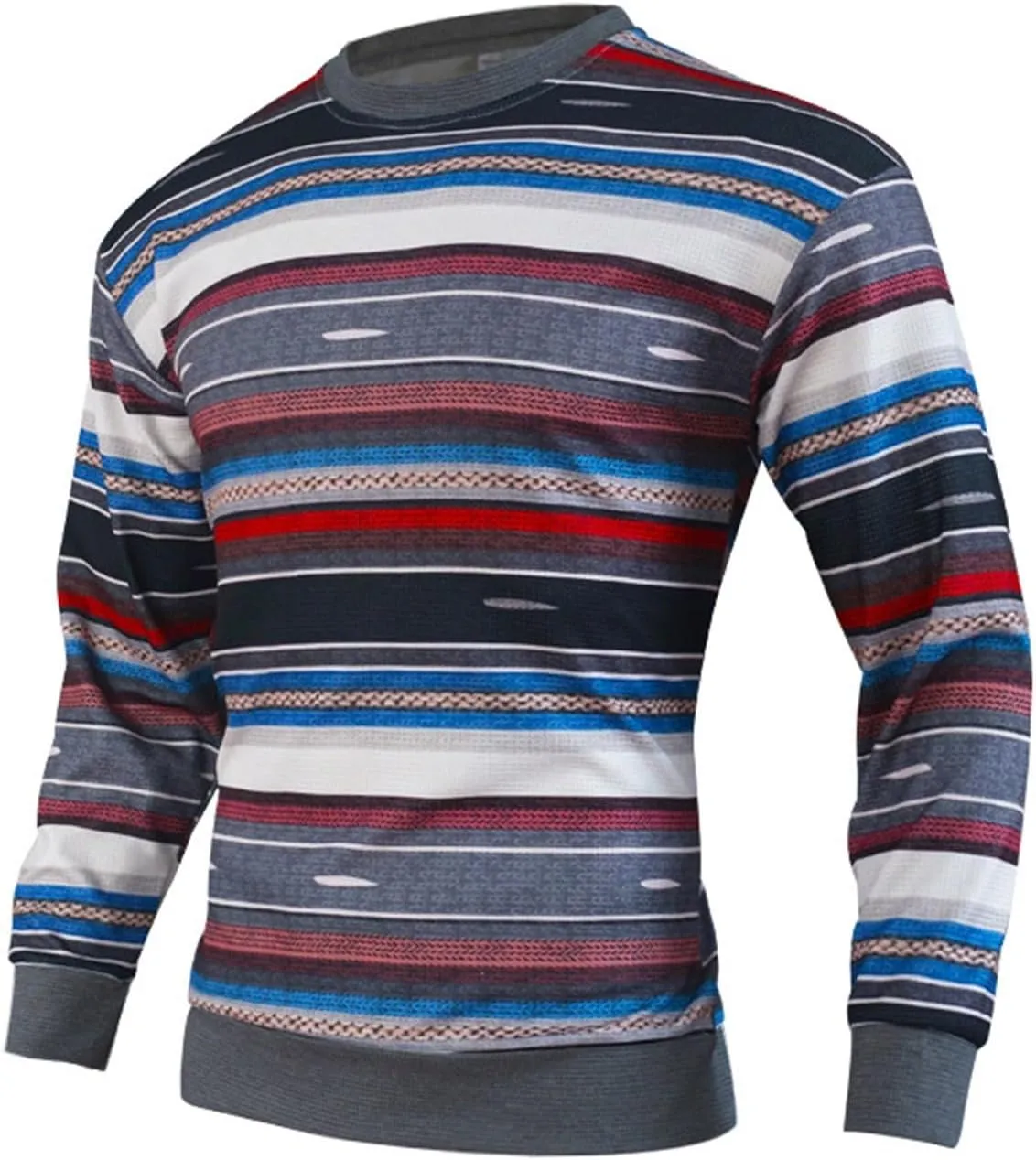 Dress Sweater For Men Fashion Casual Personality Christmas Printed Couple Sweater Pullover Sweater Top Blue Sweater