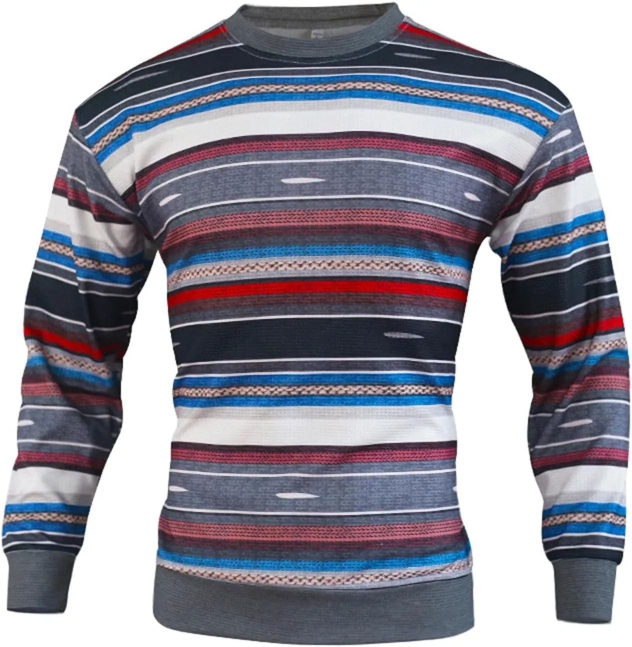 Dress Sweater For Men Fashion Casual Personality Christmas Printed Couple Sweater Pullover Sweater Top Blue Sweater