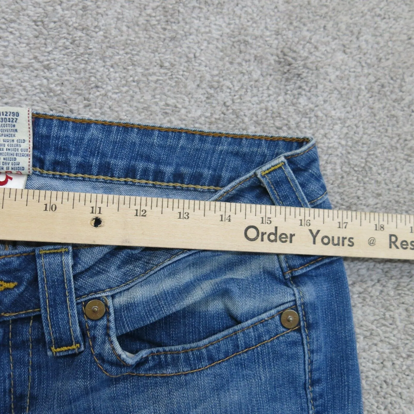 Duluth Trading Jeans Womens Blue 32 Denim Stretch Straight Leg Low Rise Outdoor