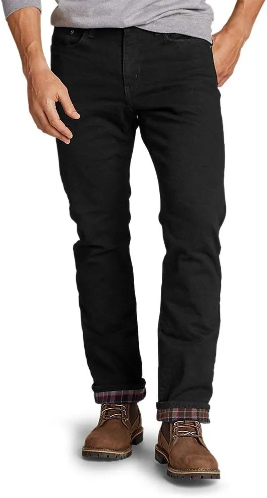 Eddie Bauer Men's Flannel-Lined Flex Jeans - Straight Fit