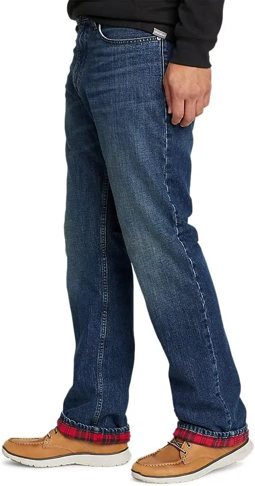 Eddie Bauer Men's Flannel-Lined Flex Jeans - Straight Fit