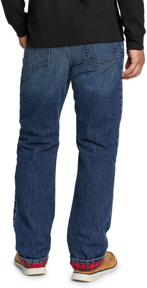 Eddie Bauer Men's Flannel-Lined Flex Jeans - Straight Fit