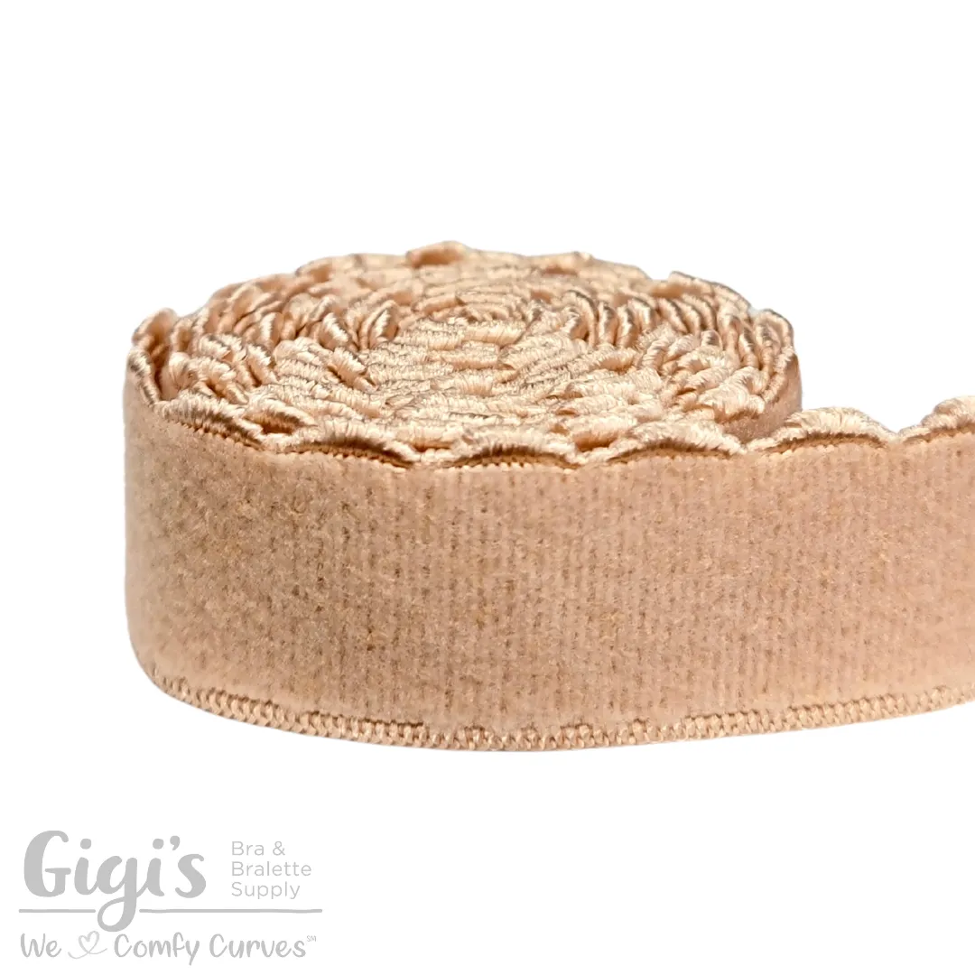 Elastic, Back Band Elastic, Scalloped Edge Plush, per 1 Yard