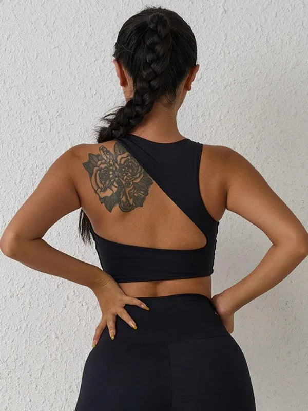 Elegant Backless Shock-Proof Sports Bra for High-Intensity Workouts