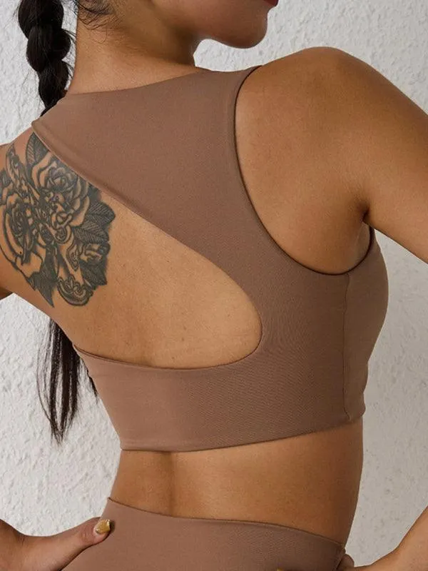 Elegant Backless Shock-Proof Sports Bra for High-Intensity Workouts