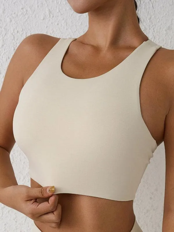 Elegant Backless Shock-Proof Sports Bra for High-Intensity Workouts