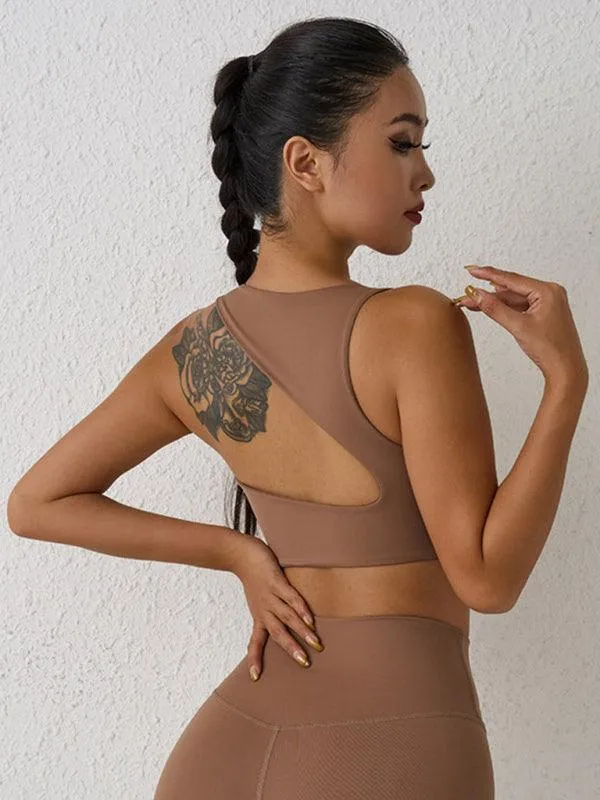 Elegant Backless Shock-Proof Sports Bra for High-Intensity Workouts