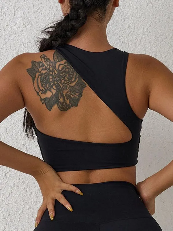 Elegant Backless Shock-Proof Sports Bra for High-Intensity Workouts