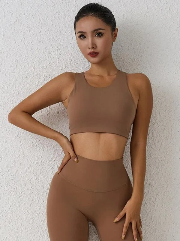 Elegant Backless Shock-Proof Sports Bra for High-Intensity Workouts