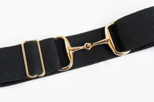 Ellany Black - 2" Gold Snaffle Elastic Belt