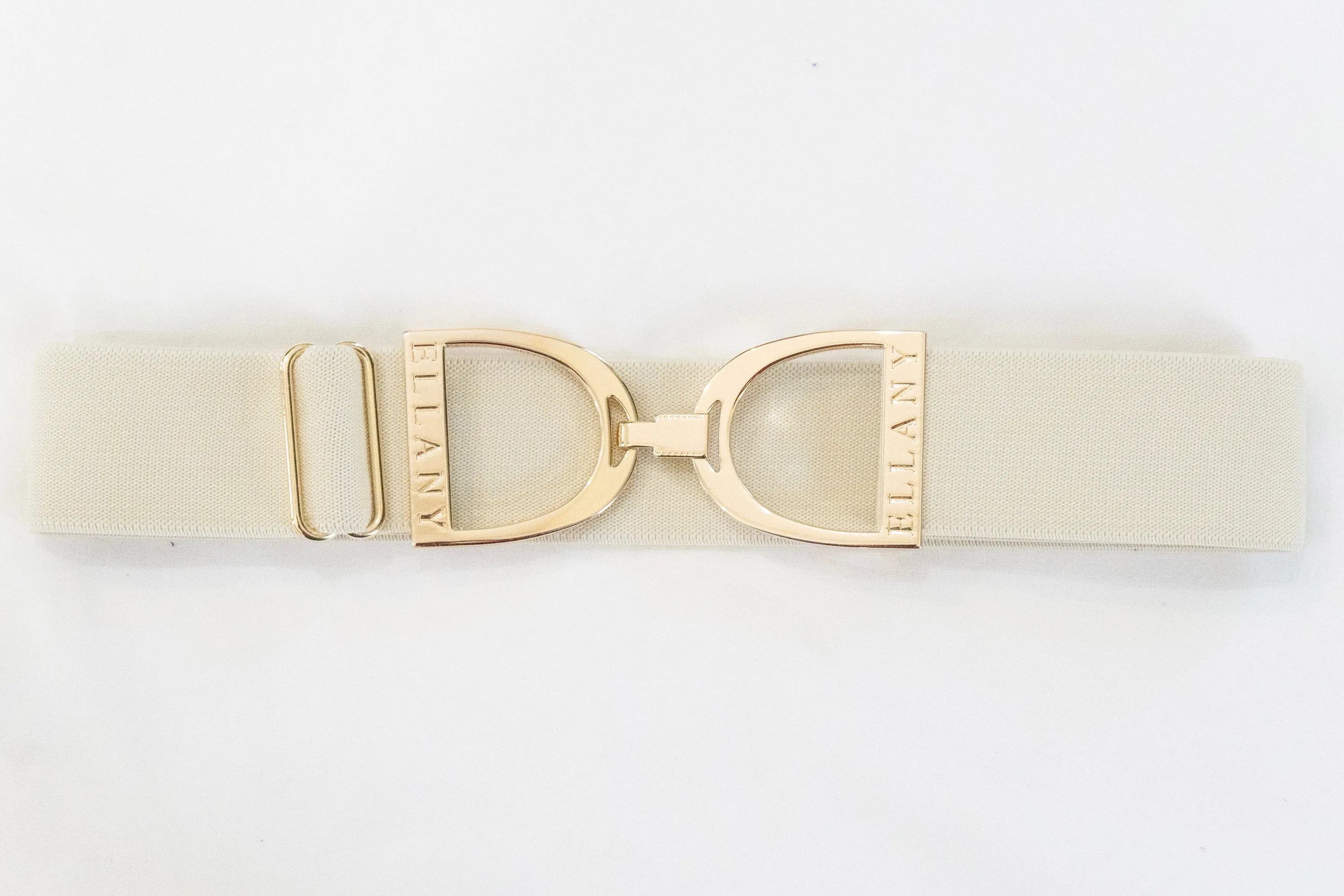 Ellany Buttercream - 1.5" Gold Stirrup Elastic Belt