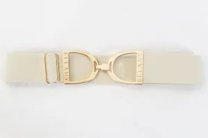 Ellany Buttercream - 1.5" Gold Stirrup Elastic Belt