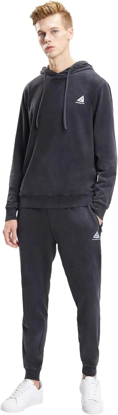Extreme Pop Mens Joggers Bottoms Denim Terry Casual Sweatpants Cuffed Hem XS-XXL UK Brand