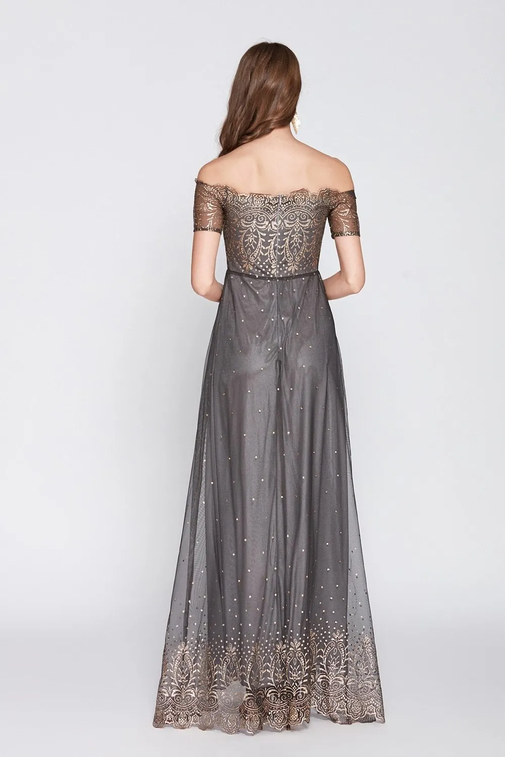 FashionSierra - Women's Slash Neckline Sexy Off the Shoulder Embroidery Elegant Party Prom Long Maxi Designer Runway Dresses
