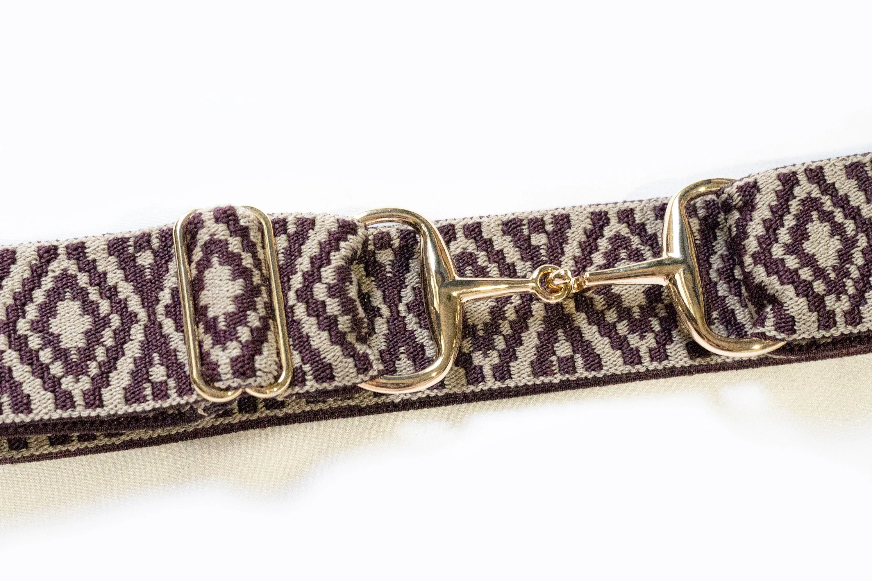 Fig Ornata - 1.5" Gold Snaffle Bit Elastic Belt