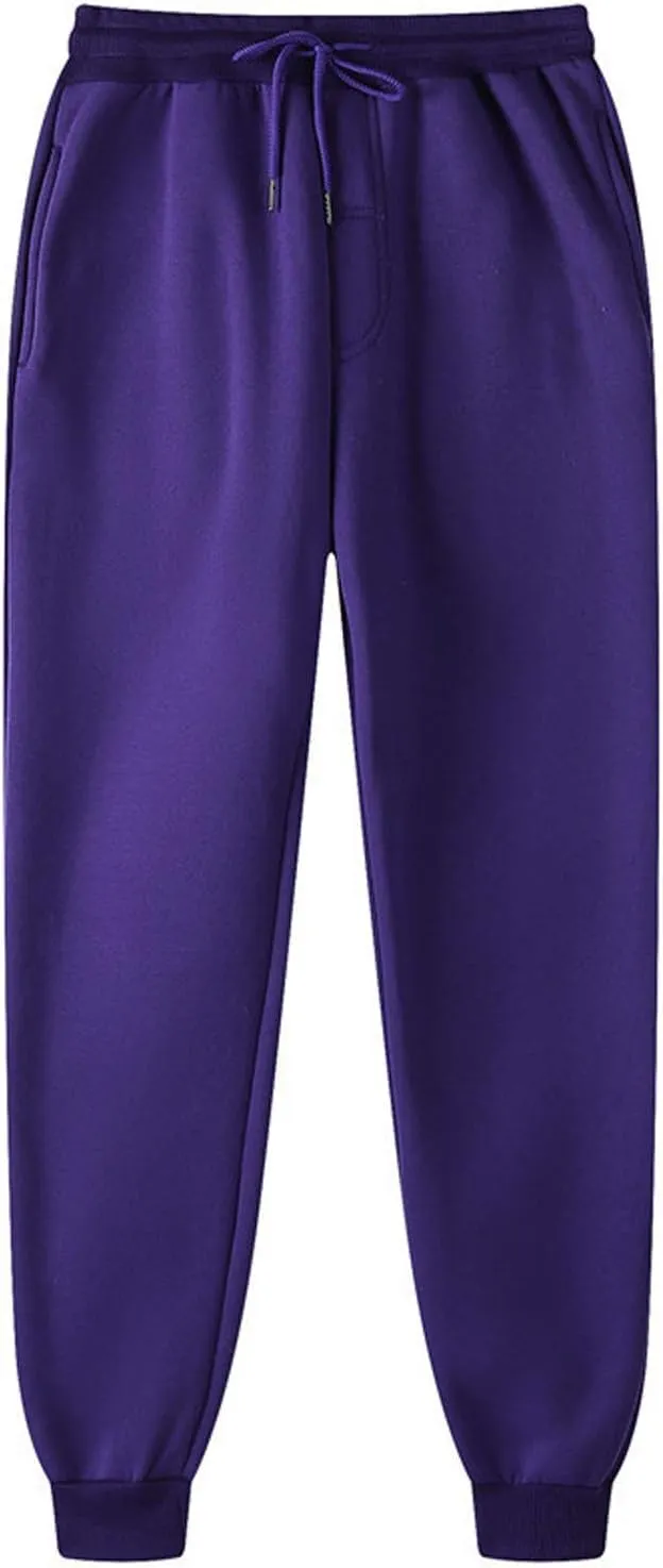Finelylove Fleece Sweatpants Men Open Bottom Casual Lightweight Joggers Pants Solid Tapered Athletic Workout Trousers