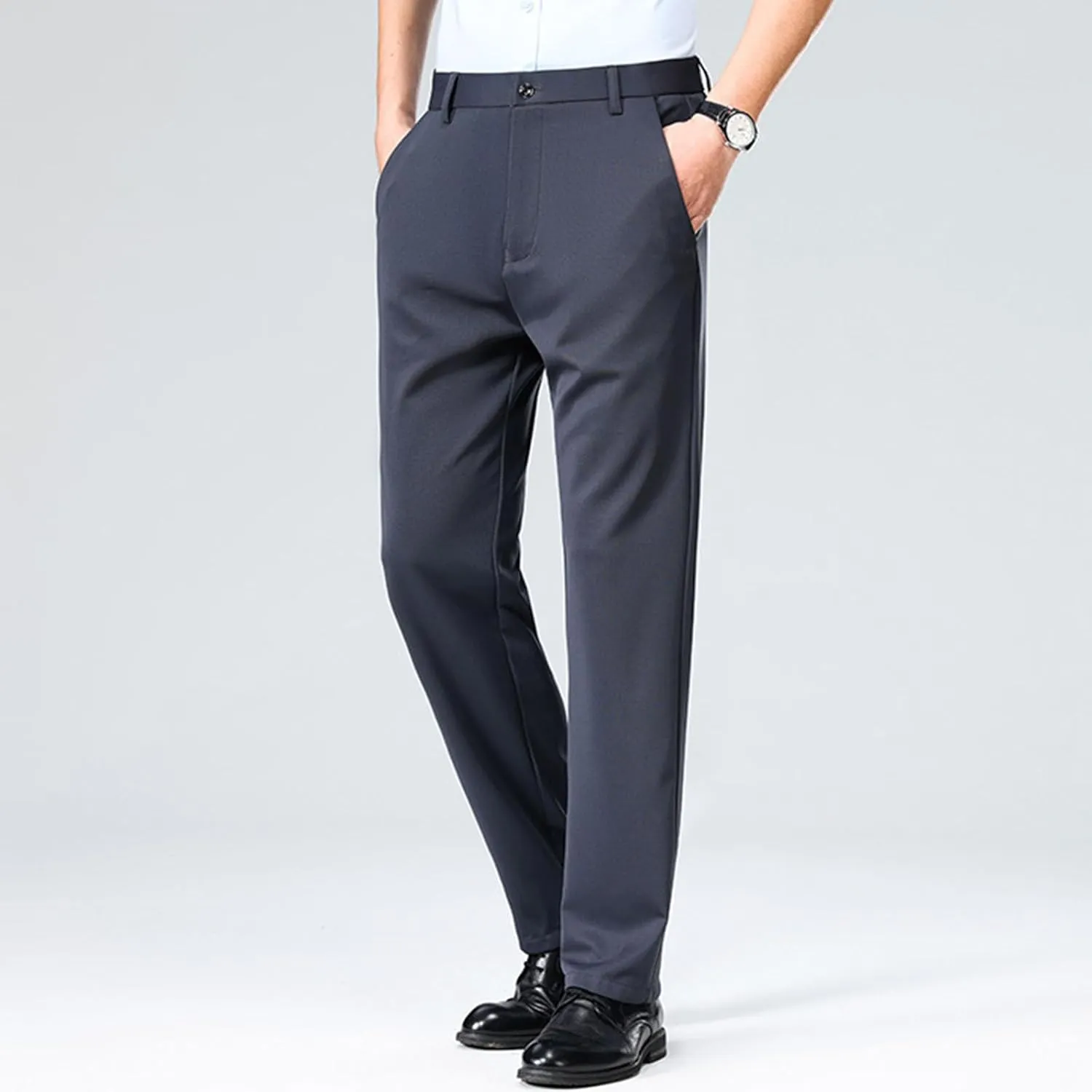 Finelylove Mens Suit Pants Flex Slim Fit Dress Pants Cinch Bottom Flat Front Tapered Chino Pants with Elastic Waistband