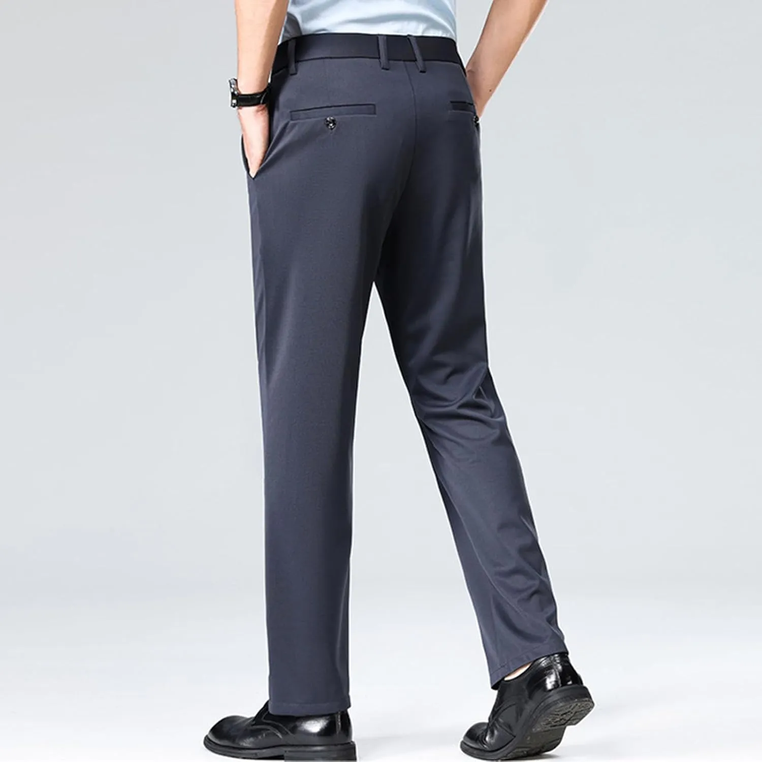 Finelylove Mens Suit Pants Flex Slim Fit Dress Pants Cinch Bottom Flat Front Tapered Chino Pants with Elastic Waistband