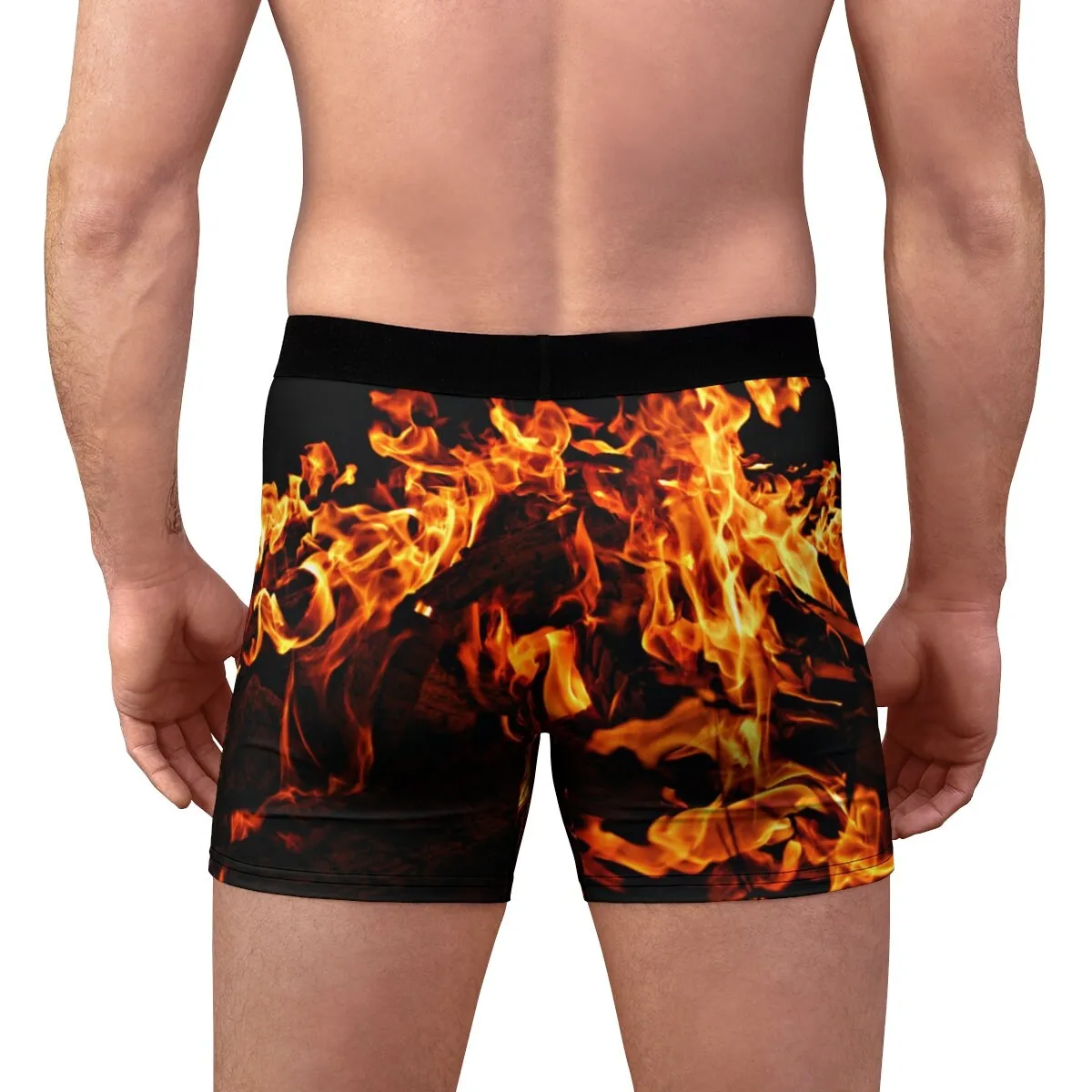 Fire Flames Men&#39;s Boxer Briefs,XS-5XL,Gift for Him/Christmas/Birthday/Engagement/Anniversary/Funny Gifts/Halloween/Thanksgiving/Graduation