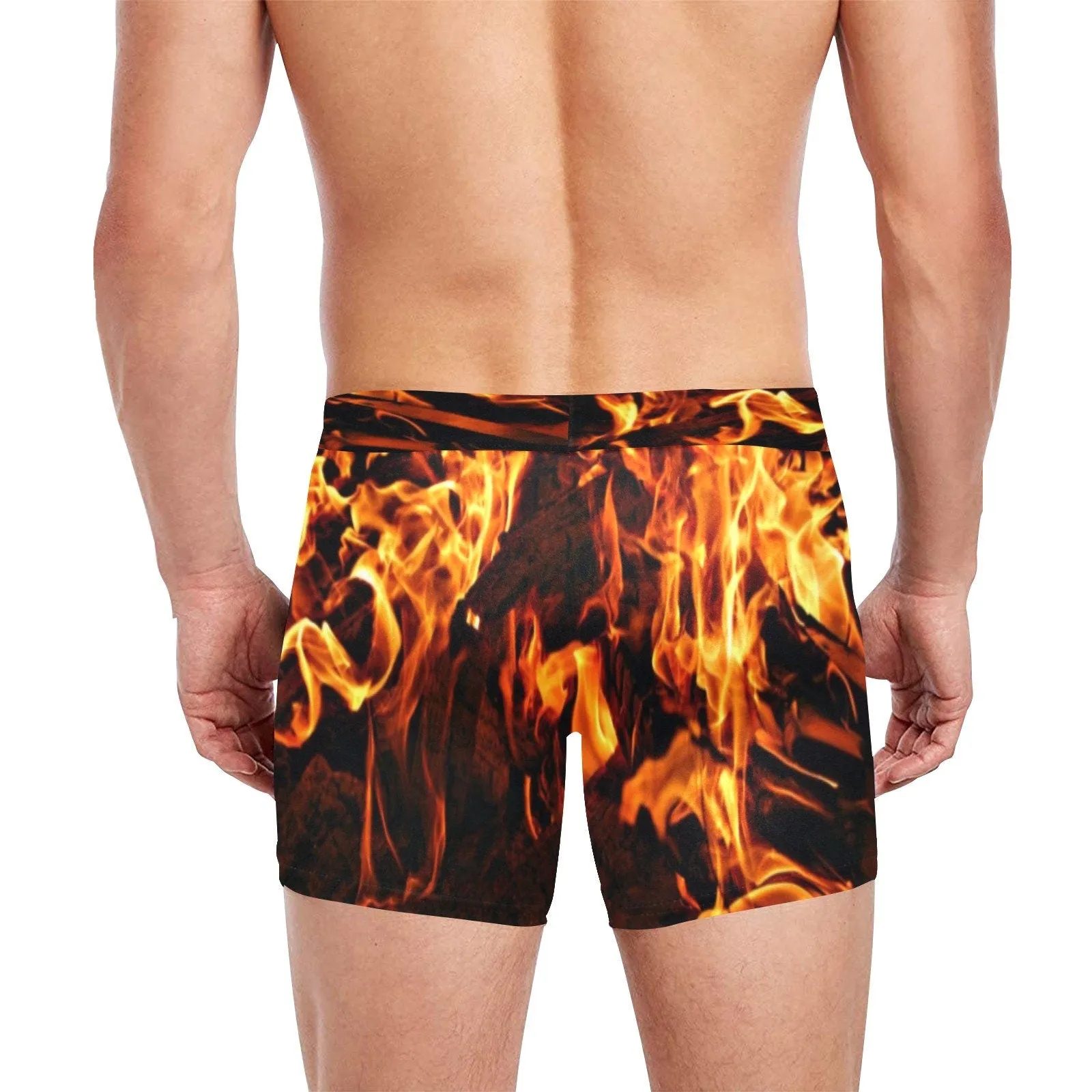 Fire Flames Men&#39;s Boxer Briefs,XS-5XL,Gift for Him/Christmas/Birthday/Engagement/Anniversary/Funny Gifts/Halloween/Thanksgiving/Graduation