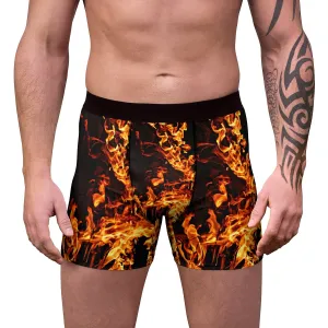 Fire Flames Men&#39;s Boxer Briefs,XS-5XL,Gift for Him/Christmas/Birthday/Engagement/Anniversary/Funny Gifts/Halloween/Thanksgiving/Graduation
