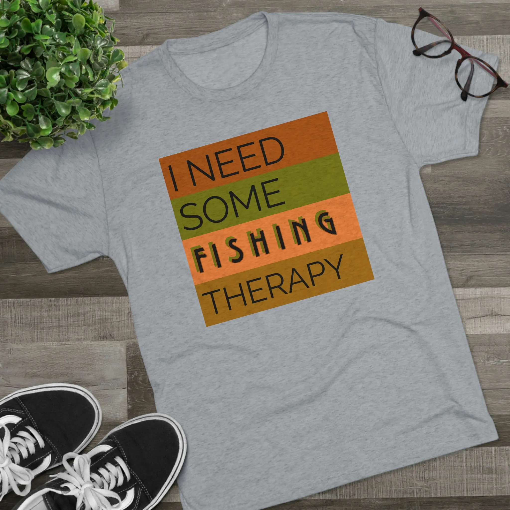 Fishing Therapy -  Unisex Tri-Blend Crew Tee