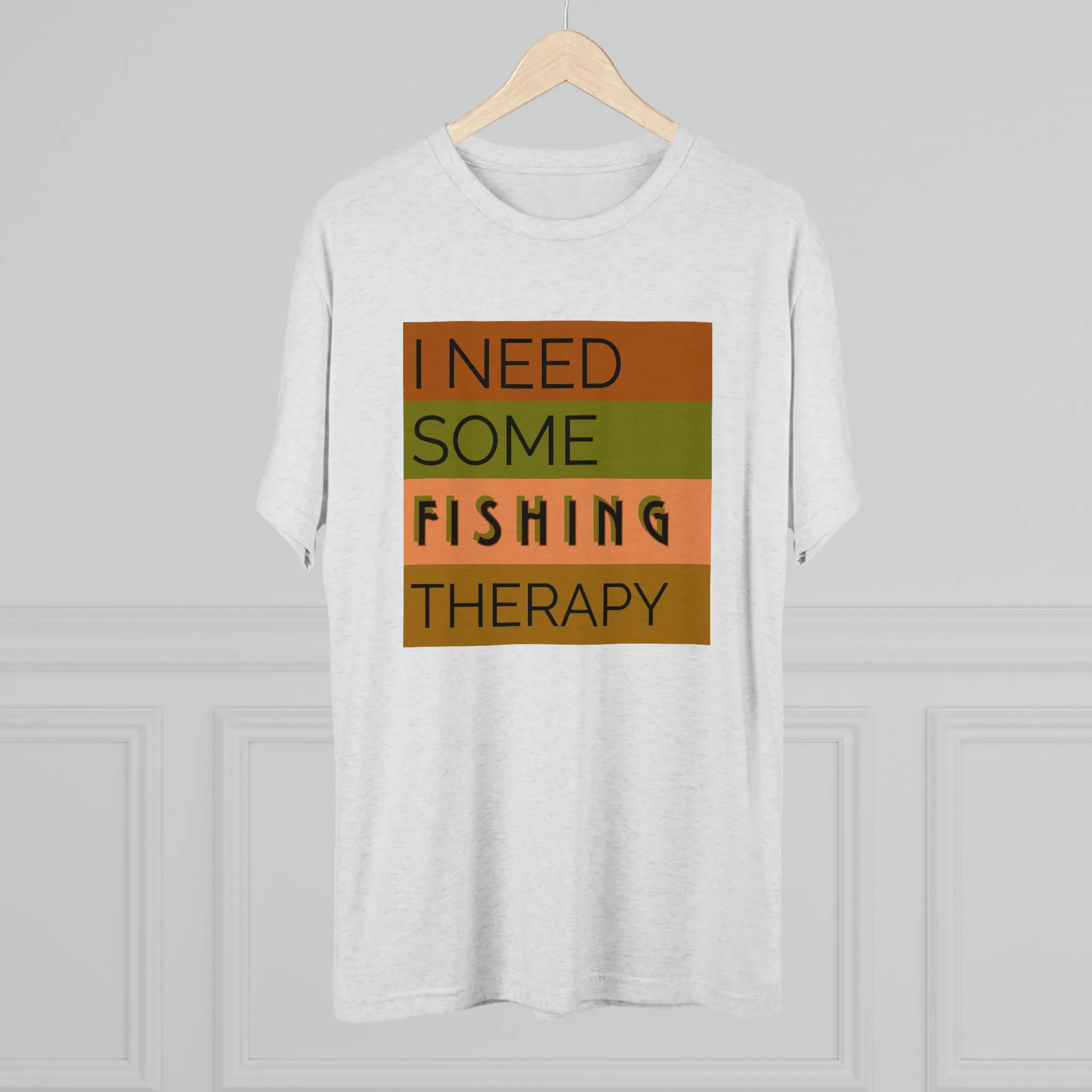 Fishing Therapy -  Unisex Tri-Blend Crew Tee
