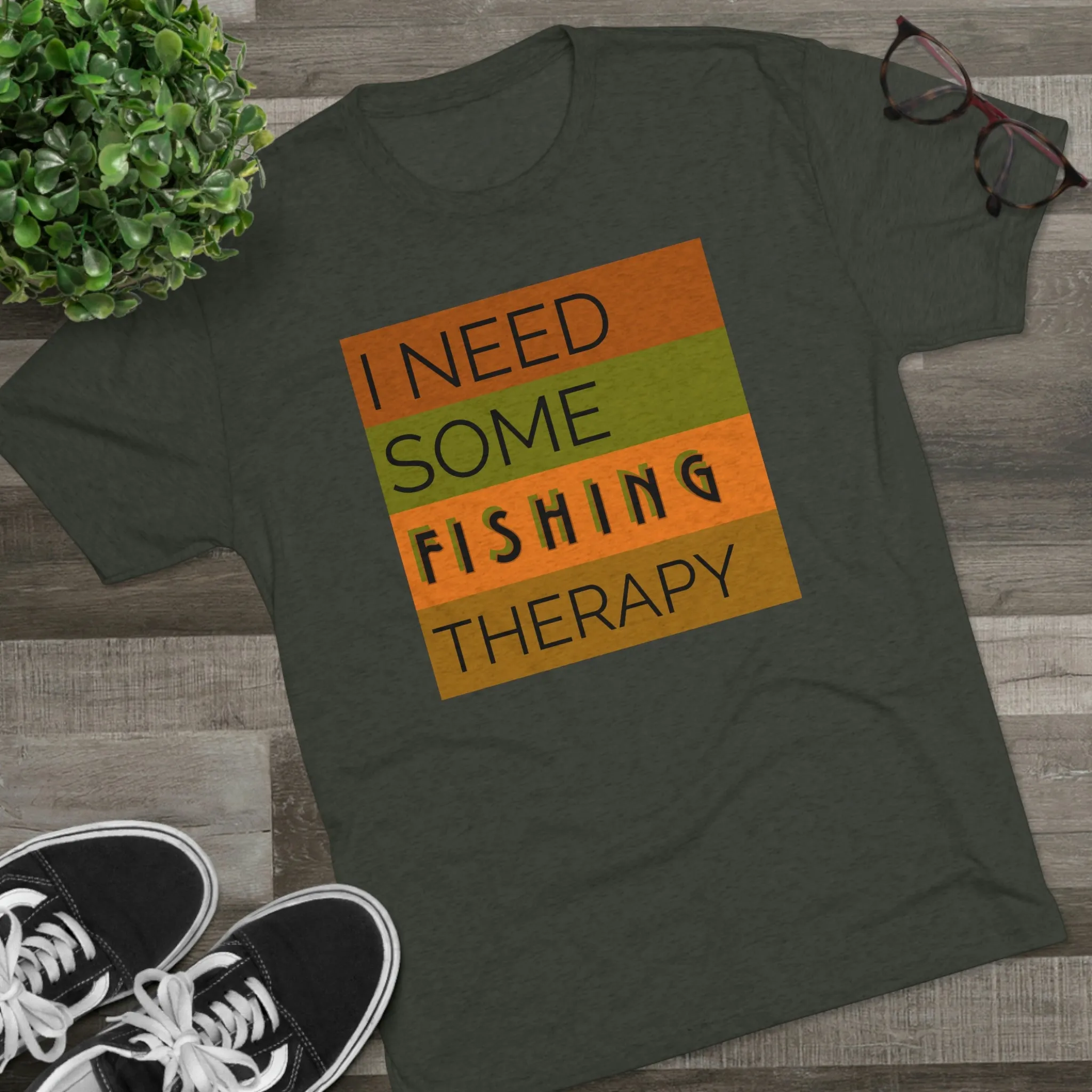 Fishing Therapy -  Unisex Tri-Blend Crew Tee